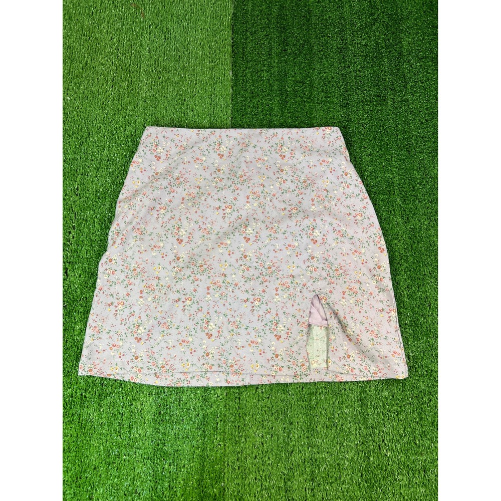 Princess Polly‎ Floral Mini Skirt Lilac Purple Ditsy Flower Side Slit A-Line 6